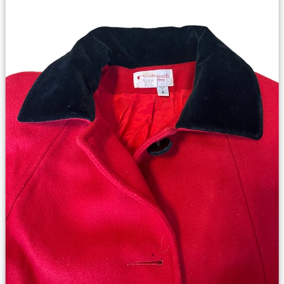 Vintage Appleseed Petite  Gorgeous Long  A-line Wool  Red Coat size 6 - Picture 6 of 14